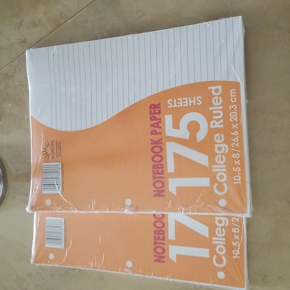 SALE! Bundle of (2) 175 notebook paper sheets